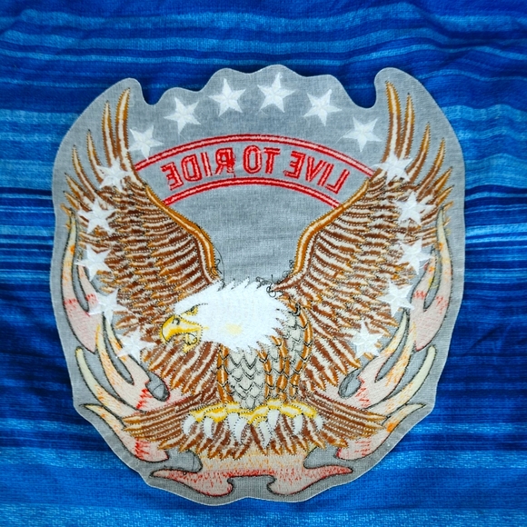 🆕 🦅LARGE LIVE TO RIDE EAGLE BIKER IRON /SEW ON PATCH 11" Long X 10" Wide. New - Picture 5 of 7